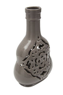 Vaso Carving Grigio 16,5x11x27 cm Porcellana Fango