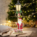 Lampione in Legno con Babbo Natale 45cm con Luce Led