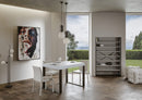Tavolo Allungabile 120-224x90x77 cm Tecno Premium Bianco Frassino Telaio Antracite 
