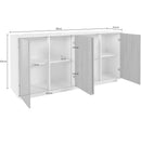 Credenza 4 Ante 180,1x41,4x86 cm Bloom Bianco Lucido