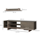 Mobile TV 160x35,6x44 cm con Armadietto e Mensola in Legno Grigio Seconda Scelta
