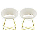 Set 2 Sedie Vintage 58x64x83 cm in Tessuto Effetto Velluto Greta Beige