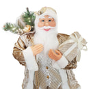 Pupazzo Babbo Natale H90 cm con Luci e Suoni Champagne
