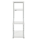 Scaletta Portavasi a 4 Livelli per Interni ed Esterni 50,5x24x81 cm in MDF e Acciaio Bianco