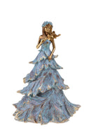 Statuina Donna con Abito 29 cm in Resina Turchese