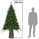 Albero di Natale Macao 240 cm Folto Base Effetto Legno Tronco 2761 Rami Foltissimo