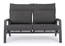 Divano 2 Posti 152x81x98h cm Recl con Cuscini Kledi Antracite