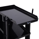 Carrello Porta Utensili Attrezzi a 3 Ripiani 4 Ruote Max 50kg Nero 71x70x39 cm 