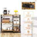 Mobile da Cucina 90x40x83 cm con Presa di Corrente e USB in Acciaio e Truciolato Marrone