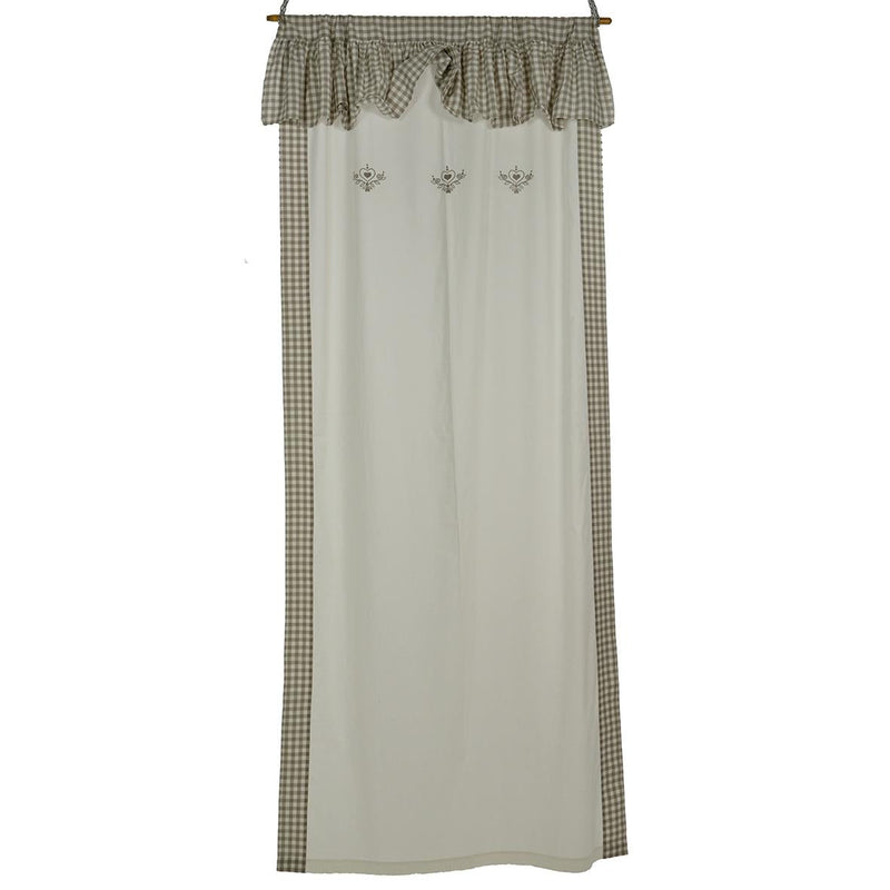 Tenda in tessuto simple heart con mantovana cm 140x300