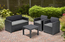 Set da Giardino Divano 2 Poltrone e Tavolino in Resina Keter Alabama Lounge Antracite