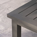 Tavolo per Esterni Rettangolare 100x60 cm in Alluminio Effetto Legno Marrone