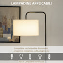 Piantana da Interno 64x38x163,5 cm Paralume in Tessuto Effetto Lino Bianco