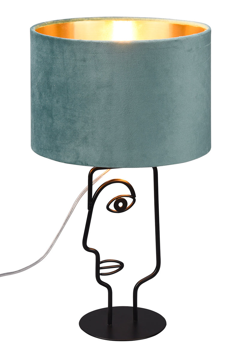 Lampada da Tavolo da Interno Attacco E27 in Metallo Nero