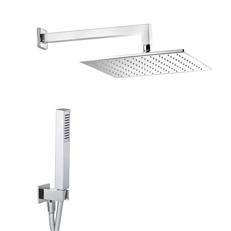 Kit Soffione Doccia Quadrato 2 Vie 20x20 cm in Ottone Estro Quadro 20