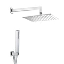 Kit Soffione Doccia Quadrato 2 Vie 25x25 cm in Ottone Estro Quadro 25