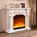 Camino Elettrico da Pavimento 102x120x33 cm Effetto Fiamma 1500W Savage mini Bianco