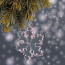 Set 4 Cristalli Fiocchi di Neve Decorativi 6,5 cm in Vetro