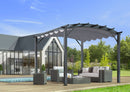 Pergola da Giardino 3,4x3,3x2,4 m in Alluminio con Telo di Copertura 280g/mq Grigio