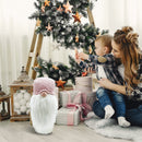 Gnomo di Natale H87 cm con Luci e Cappello Rosa