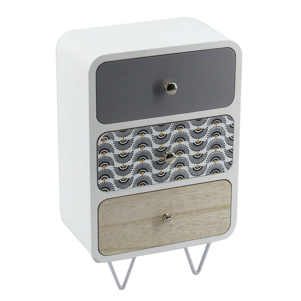 Portatutto in legno artemide 3 cassetti rettangolare cm 20x12xh31,5 online