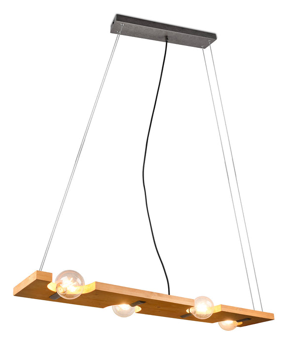 sconto Lampada a Sospensione da Interno Attacco E27 in Legno naturale Naturale