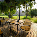 Camino a Bioetanolo da Tavolo Ø14,5x46,5 cm in Acciaio Ceramica e Vetro Nero