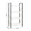 Libreria in Legno 139x73x35 cm Scaffale 4 Ripiani per Ufficio Bianco
