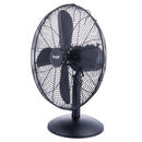 Ventilatore da Tavolo 4 Pale 3 Velocità 50W in Acciaio Laminato e Alluminio Nero      