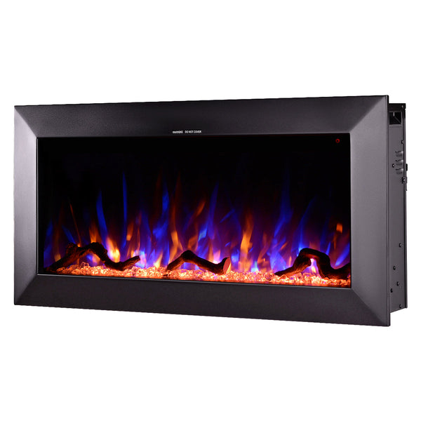 Camino Elettrico da Pavimento 45,4x91,4x18,5 cm Effetto Fiamma 1500W Racy 36 Nero sconto