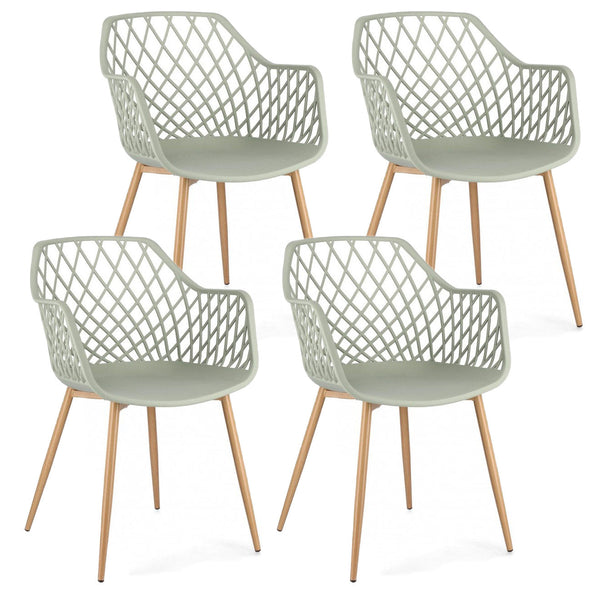 online Set 4 Sedie 58x54x85,5 cm Optik in Plastica Verde