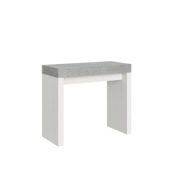 sconto Consolle Allungabile 90-196x40x77 cm in Nobilitato Grigio e Bianco