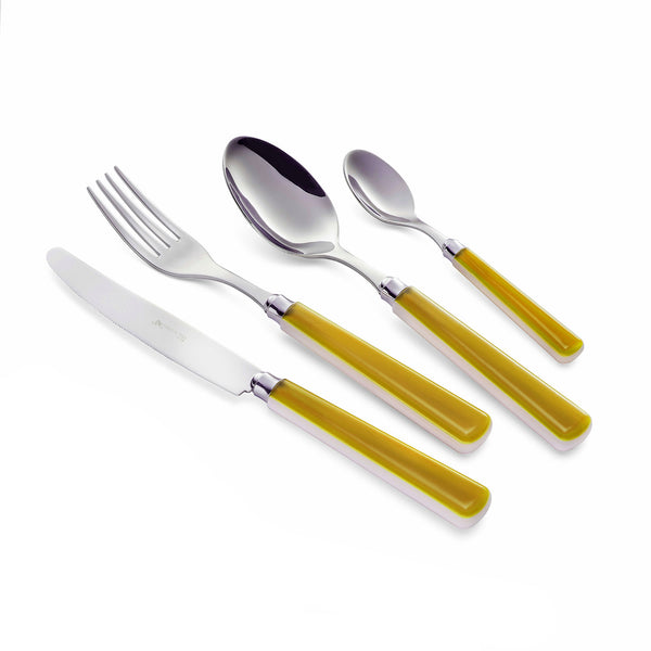 Servizio Set di Posate 24 pezzi in Acciaio Inox Eme Candy Giallo 124 sconto