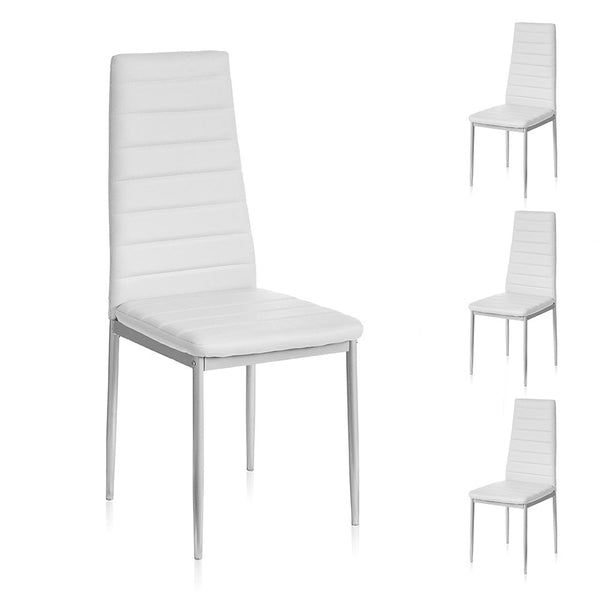 Set 4 Sedie 41x41x96 cm in Similpelle da Interno Bianche prezzo