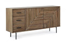 Credenza 2 Ante 3 Cassetti 160x40x83,2 cm in Legno Marrone