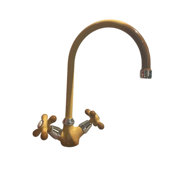 acquista Rubinetto Cucina Miscelatore Doppio Comando Lavello Canna Tonda in Ottone Paini Monaco Terra di Francia