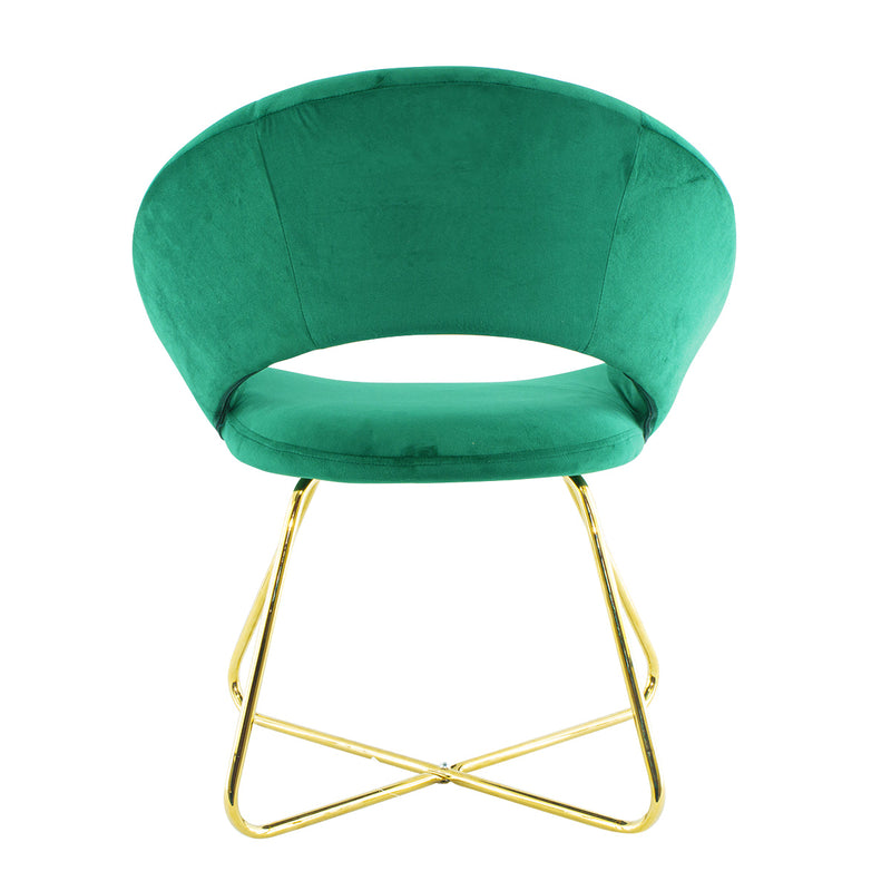 Poltroncina Vintage 66x65x68 cm in Tessuto Effetto Velluto Verde
