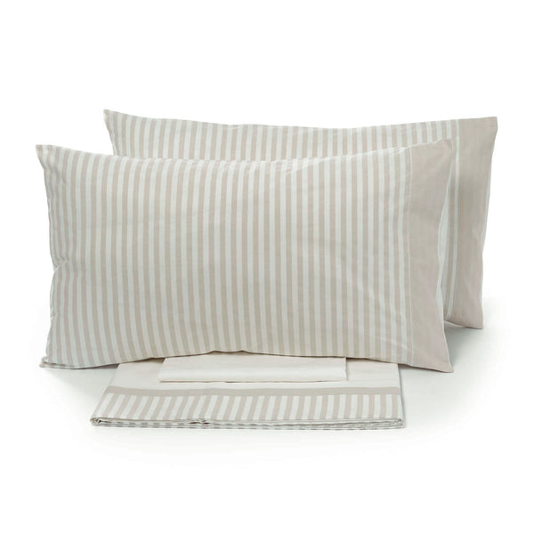 Set Lenzuola Sopra Sotto e Federe Tinto in Filo Garrini Jennifer Corda Varie Misure sconto