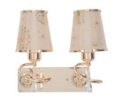 Lampada da Muro Glam Ring Doppia 32x18x27 cm in Ferro e Plastica Oro