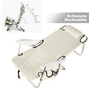 Spiaggina Pieghevole Sedia Spiaggia Alluminio con Borsa Termica e Spallacci Beig