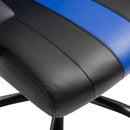 Sedia da Gaming Ergonomica in Similpelle Altezza Regolabile con Cuscino Nera e Blu 