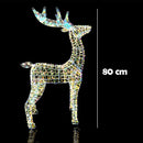 Renna Luminosa Natalizia Bianco Iridescente 80 cm con 400 LED Addobbo di Natale