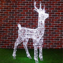 Renna Natalizia Luminosa Gigante 120x68x25 cm 240 LED da Esterno in Plastica e Metallo Bianco Freddo      