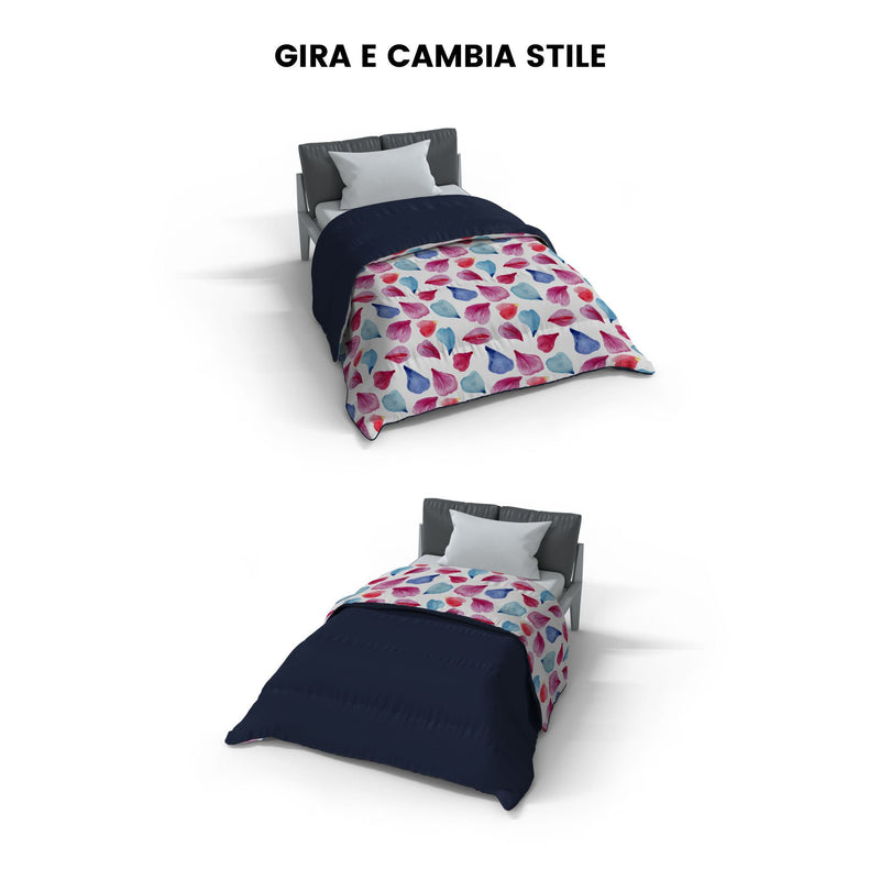 Trapunta Invernale Stampata in Microfibra 300gr Double Face Petali Varie Misure