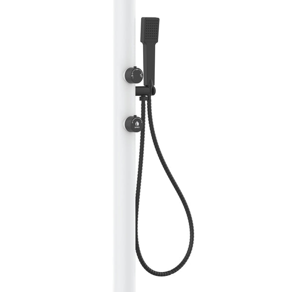 Doccia da Giardino in Alluminio Soffione Led e Doccino Sined Luna Alu D Bianco sconto