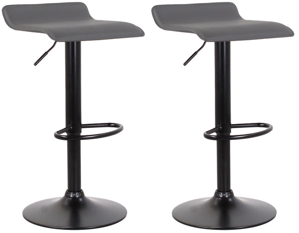 online Set 2 Sgabelli 38x40x54/74 cm in Ecopelle con Base Nera Grigio