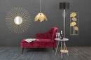 Chaise Longue Paris 132x62x90 cm Legno Spugna e Velluto Sintetico Bordeaux e Nero