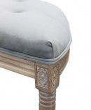 Panca Margi in Velluto Grigio 125x45x48 h cm in Legno Grigio