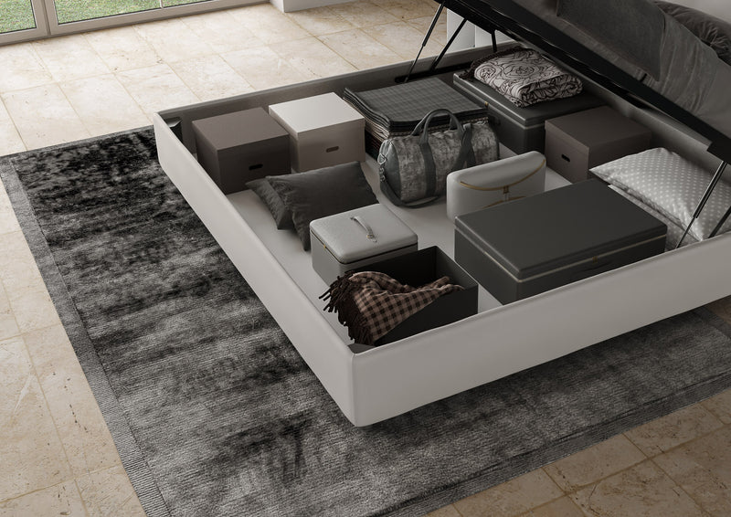 Letto Matrimoniale Imbottito in Similpelle Antea Large Bianco Varie Misure