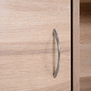 Libreria Scaffale in Legno a 3 Ripiani con 4 Scompartimenti e 2 ante Legno Naturale 61.5x29.5x80 cm 